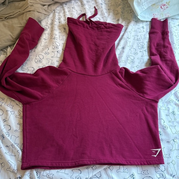 Gymshark cowl neck Burgundy sweatshirt - Medium - Picture 7 of 8